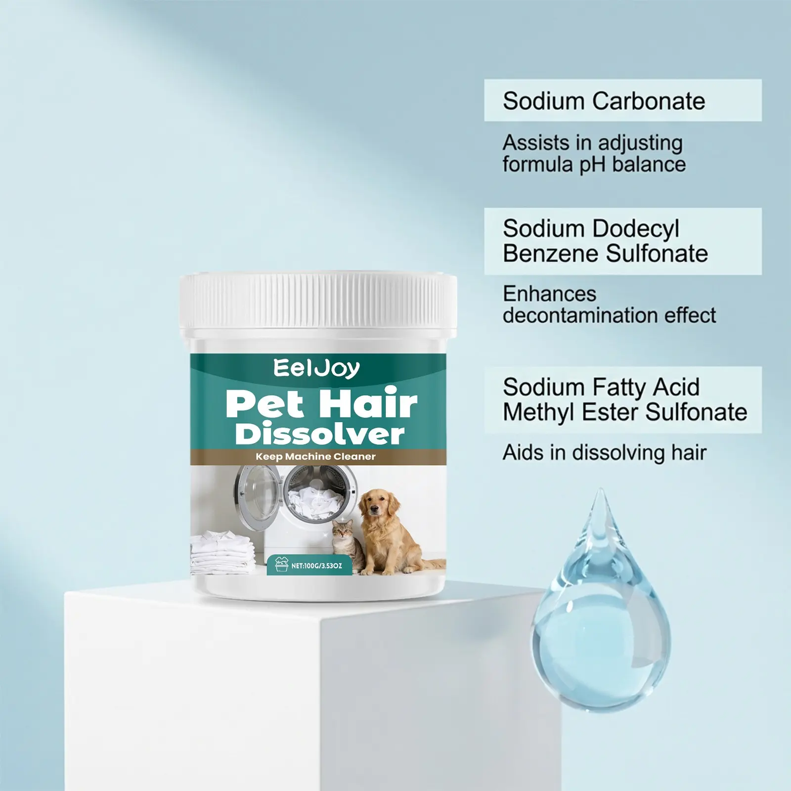 Pet Hair Dissolver for Home Use, Clothes Cleaning Agent, Pet Hair Remover for Washing Machine, Household Care Product