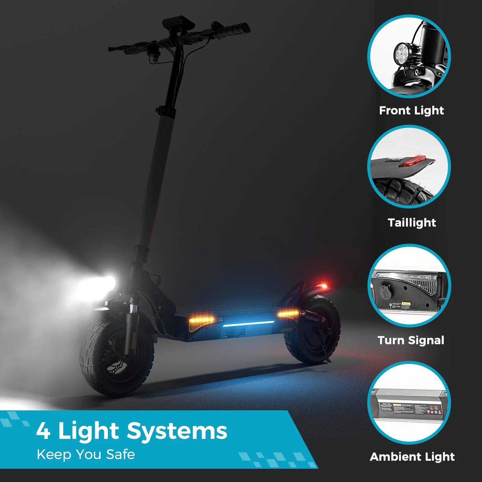 All Terrain Electric Scooter, 1000W/500W Violent Motor, Max 28MPH/25MPH Speed, 40/28/20 Mile Range, 330Lbs Capacity, 3S Folding, Dual Shock Absorption – Foldable Off-Road E-Scooter