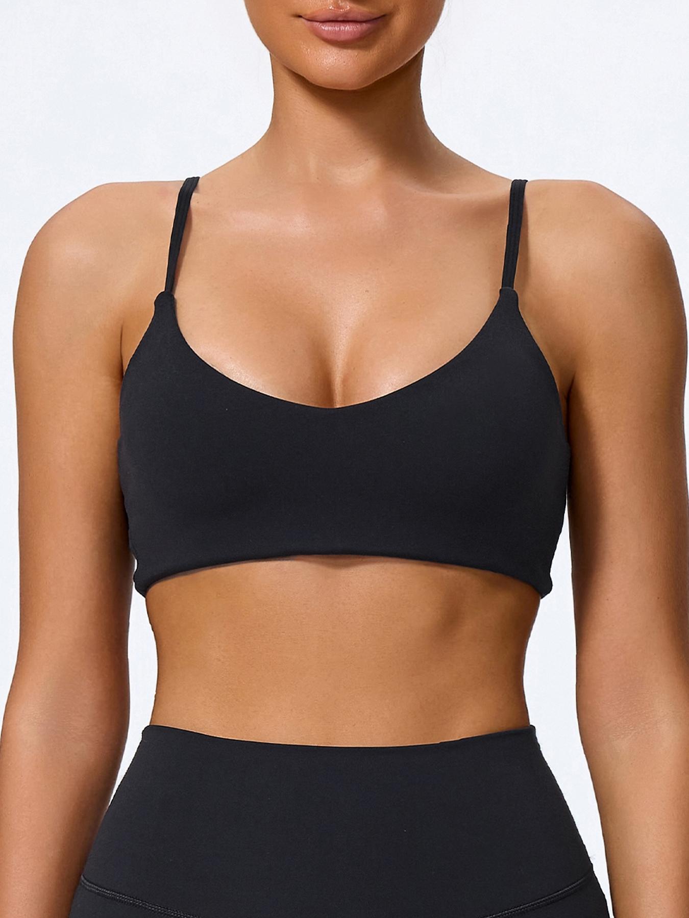Women's Ultra-Soft Fabric Sports Bra, Tight-Fit Backless Yoga Top, Removable Pads, Ideal for Running & Fitness, Casual Daily Wear