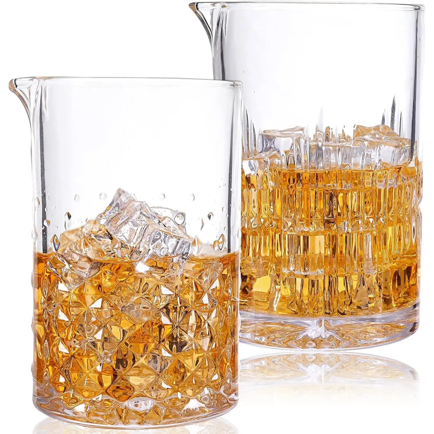 2 count  Mixing, Glass Engraved  Stirring Glasses,24oz Drink Stirring,Thick Weighted Bottom,Professional Bartender's Mixer Glasses,Bar Tools.