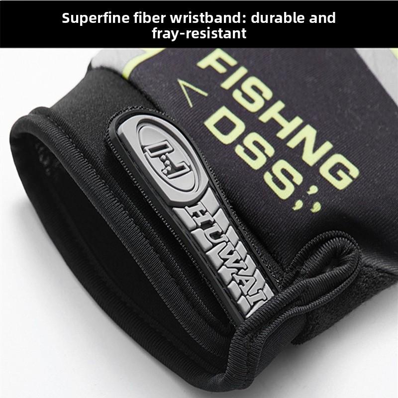 Cycling Lure Fishing Gloves UV Protection Windproof Breathable Cut-Resistant Non-Slip Three-Finger Gloves for Spring Summer Winter Sports Fishing Gear