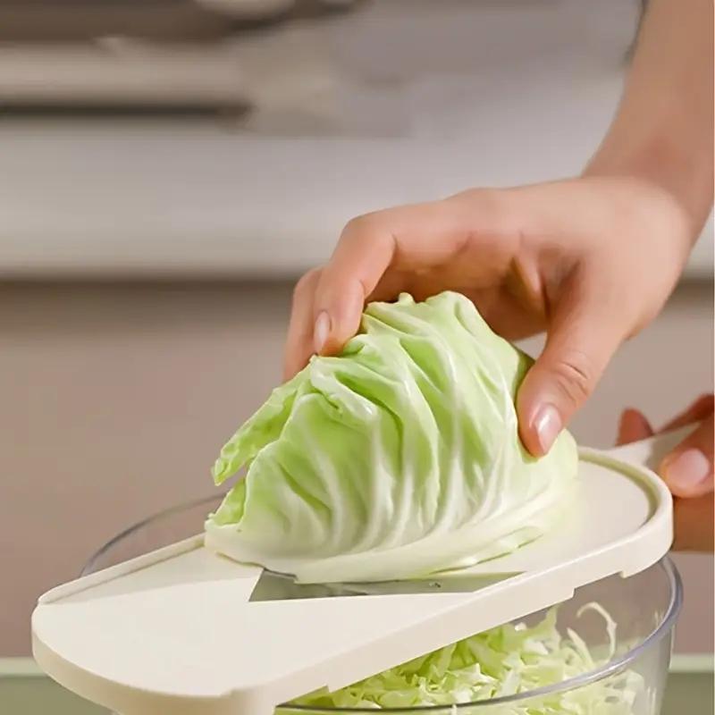 Multifunctional with Brush, Stainless Steel Blades, Durable Plastic Frame, Easy-To-Use Kitchen Tool for Home Cooking, Vegetable Cutter, Vegetable Cutting Slicer, Kitchen Gadgets