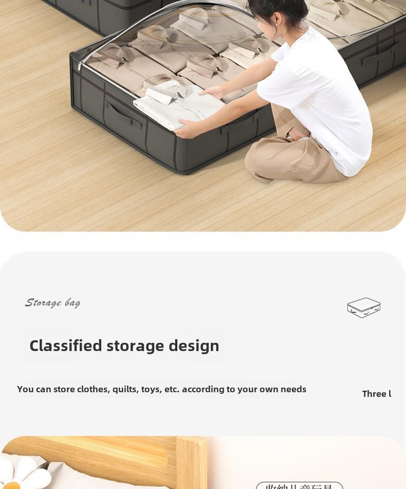 2pcs Blanket Box Extra Large Under-Bed Storage Boxes - Thick, Durable Non-Woven Material, Dustproof & Moisture-Resistant Organizer for Home Use, Space-Saving Design with Clear Lid, Ideal for Bedding & Linens, Clothes Organizer Storage,Cool Stuff For Room