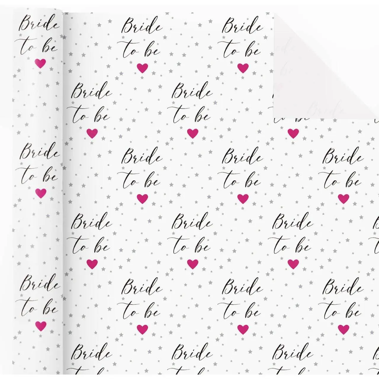 Wedding Wrapping Paper Roll - 17 Inch x 16.5  - Bride to be with  Heart Bridal Shower Wrapping Paper for Wedding, Bridal Shower, Betrothal Party