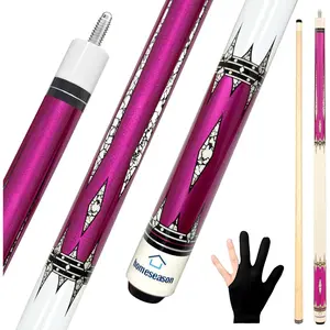 58 inch 20oz Pool Cue Stick with 13mm Fiber Leather Tip 4 Colors for Beginner Commercial and Home Entertainment