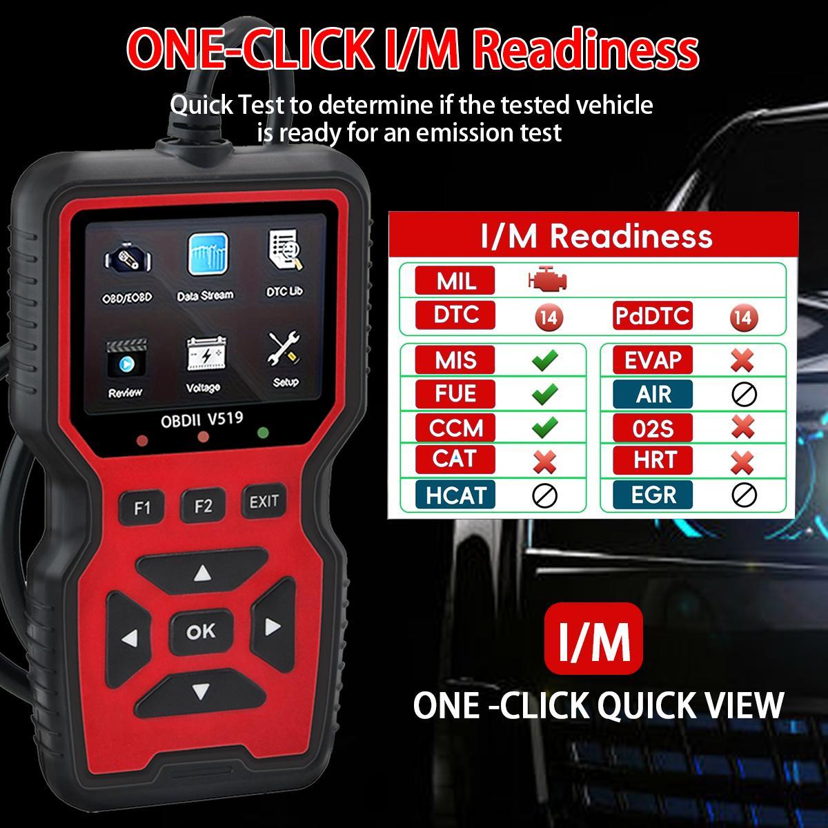 OBD2 Automotive Fault Code Reader, Engine Fault Diagnosis Scanner, Vehicle Diagnostic Tool, USB-Powered, Real-time Data, Clear Code, I/M Ready, Compatible with All Vehicles from 1996 Onwards