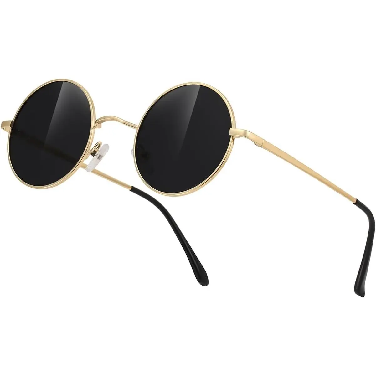 Retro Round Sunglasses,Polarized UV400 Protection Hippie Circle Sunglasses for Daily Driving Travel for Men Women