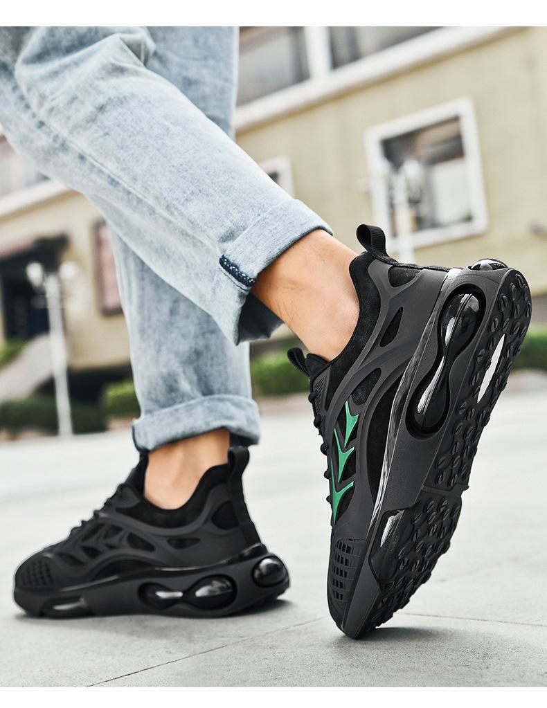 Brand GGOR Men's Plus Size Heavyweight Sneakers - Breathable Mesh Cushioned Training Sneakers with Slip-Resistant Sole, Low-Top & Insole for Running, Gym, Casual Wear - - Comfortable Daily Sports Shoes