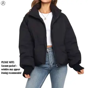 18ACTIVEKITWomen's Short Quilted Jacket - Lightweight Zipper Winter Coat, Suitable for Comfortable Streetwear and Casual Cold Weather Clothing