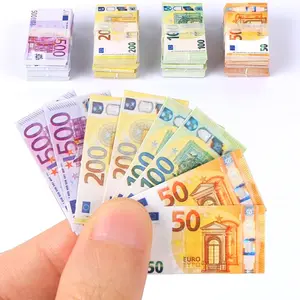 1:12 Scale Mini Euro Paper Money Model, 400pcs Dollhouse Accessories, Realistic Coin Props, Scene Decoration, Photography Background Props