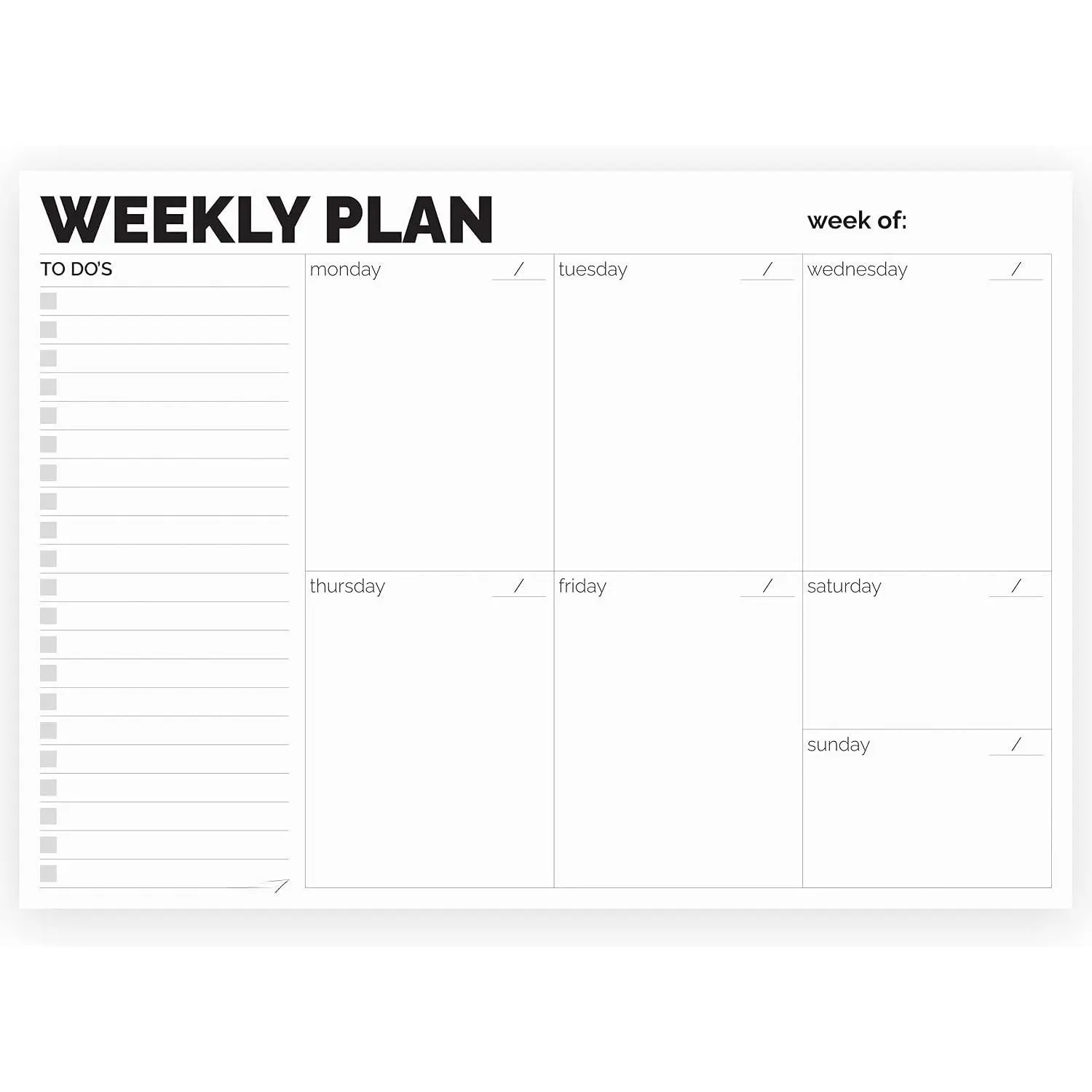 Weekly Planner Pad, A4 Size (11.7" x 8.3")  Off Undated Desk Notepad,  Thick Paper With Cardboard  Support, Weekly Planner Notepad, Work and Schedule Organizer, Weekly .