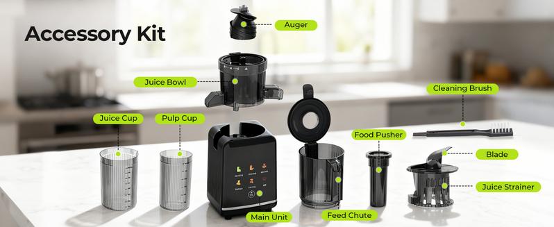 Kismile Cold Press Juicer Machine 4.4" Wide Feed Chute Slow Masticating Juicer for Whole Vegetables & Fruits High Juice Yield Easy to Assemble Clean One-touch Digital Color Control Panel Kismile Cold Press Juicer Machine 4.4" Wide Feed Chute Slow Masticating Juicer for Whole Vegetables & Fruits High Juice Yield Easy to Assemble Clean One-touch Digital Color Control Panel