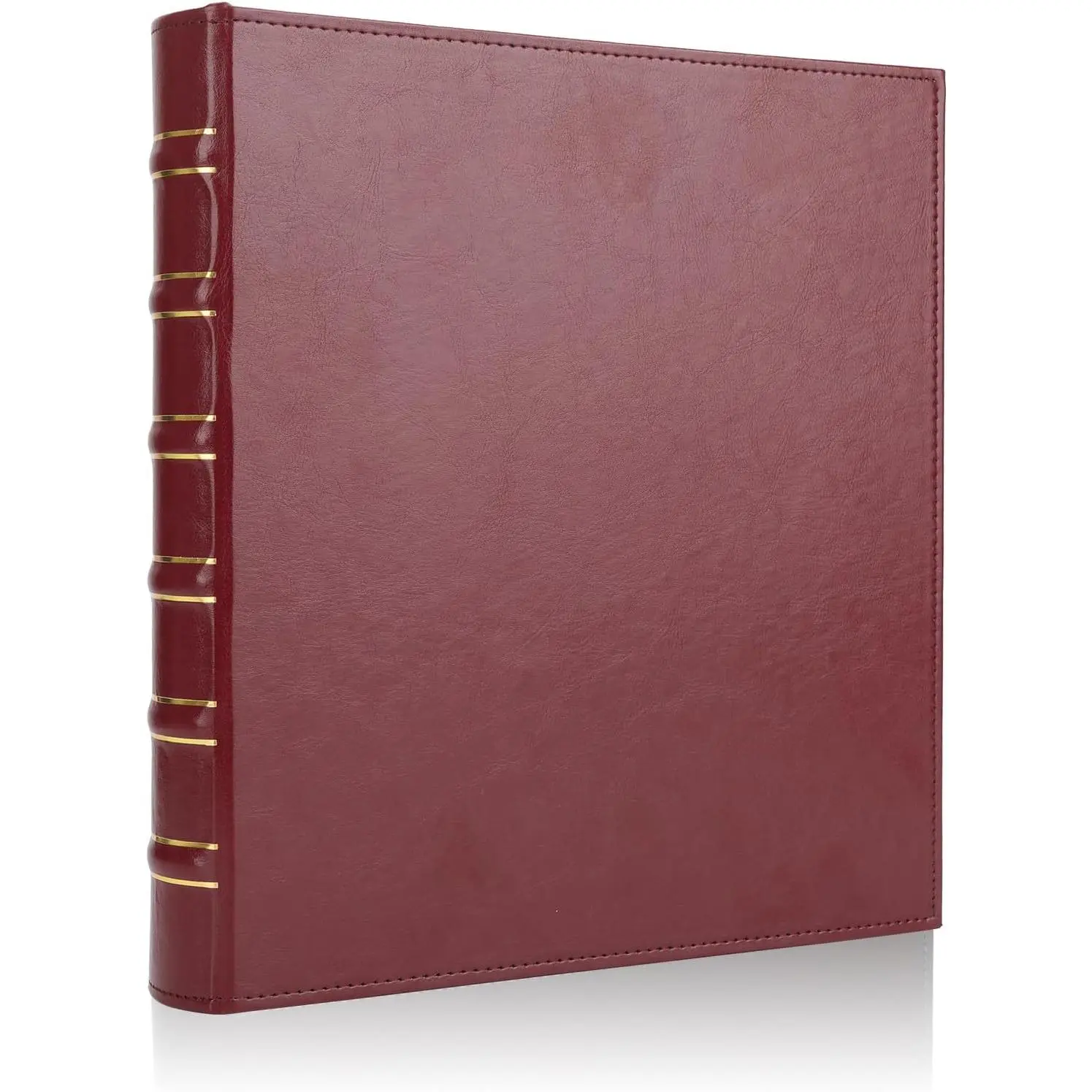 Hardback 3 Ring Binder 1 Inch, Professional Leather Binder 3 Ring, Three Ring Binders Fits 8.5" x 11", D Ring Binders for Photo Album, , School and Office Supplies- Dark Red