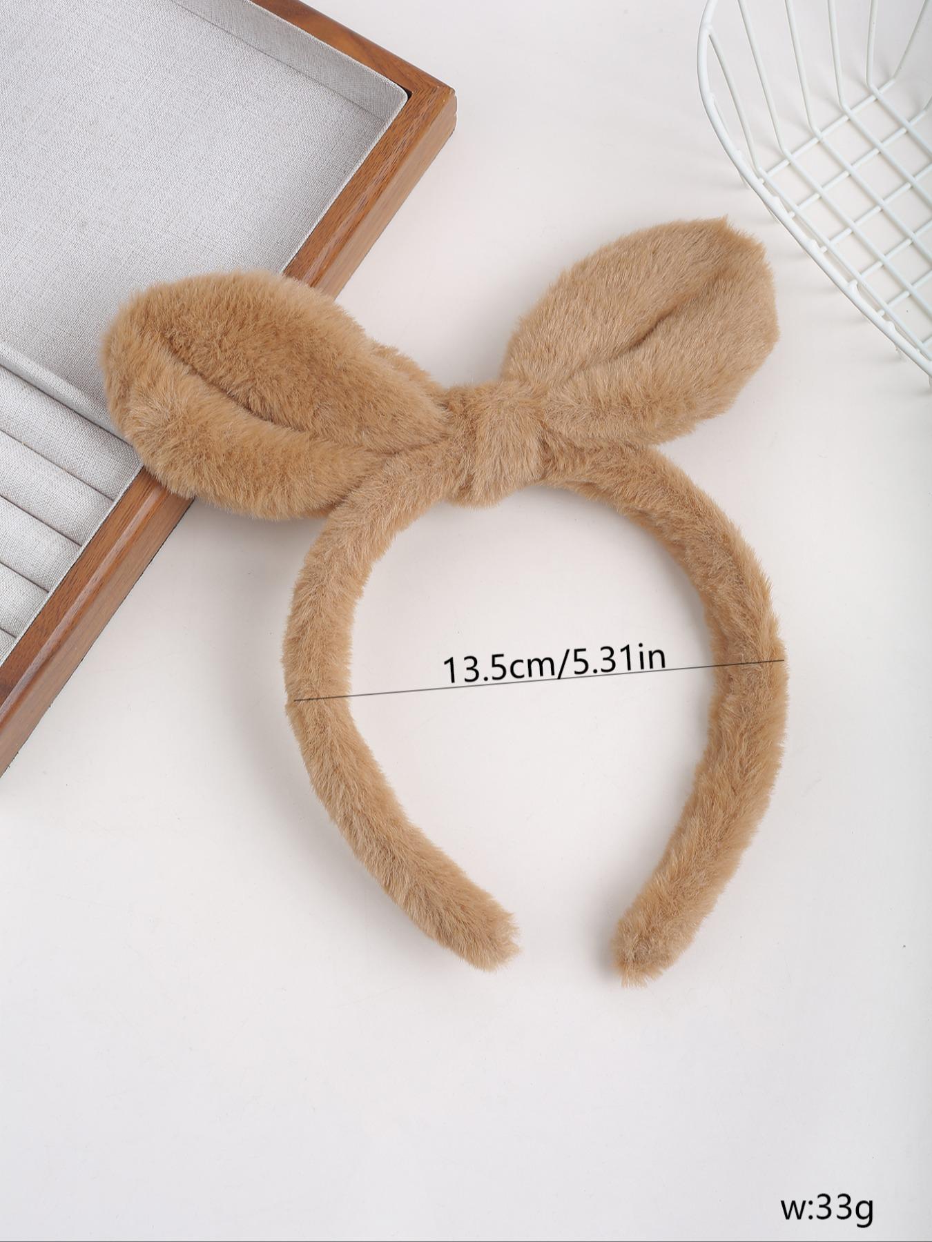 Cute Plush Rabbit Ear Design Hair Hoop, 2024 New Style Fashionable Hair Accessories for Women & Girls, Minimalist Headwear Suitable for Thick Hair