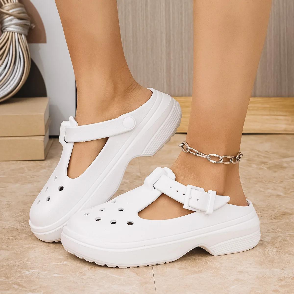 2025 Women's Summer Mary Jane Clogs EVA One-piece Slippers Sandals Footwear