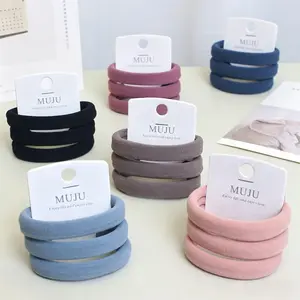 6-piece seamless towel loop headband hairpin hair tie for women, elastic, suitable for high ponytail, durable and long-lasting