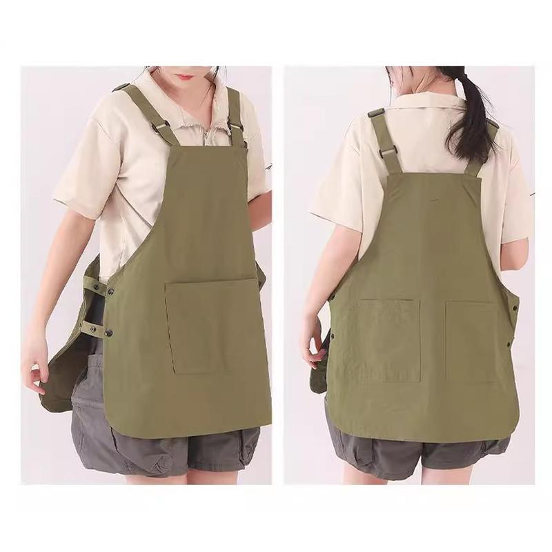 Japanese Waterproof Apron, Unisex Kitchen & Coffee Shop Workwear, Dual-Sided Design, Pockets for Storage, Back-To-School Season Essential