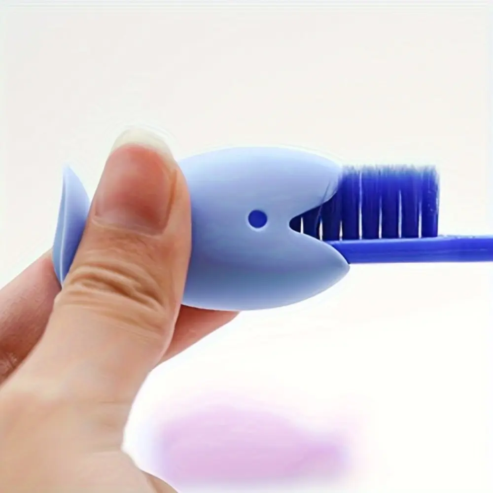No Drill Fish Silicone Toothbrush Holders 6Pcs, Portable Travel Toothbrush Protector Covers Multicolor Bathroom Accessory
