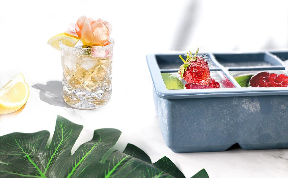 Silicone Ice Cube Trays 3 Pack - Large Size Silicone Ice Cube Molds with Leak Proof Removable Lid Square Ice Cube Tray And BPA Free for Cocktail,Whiskey, Stackable Flexible Ice