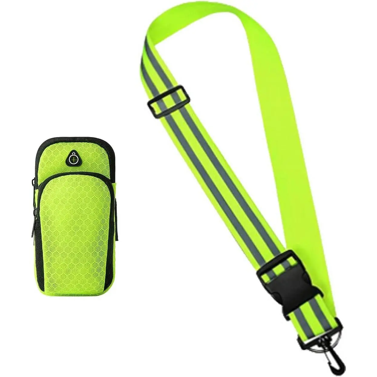 Reflective Belt Reflective Sash Straps for Night Walking Running Safety Patrol Gear Straps with Arm Bag