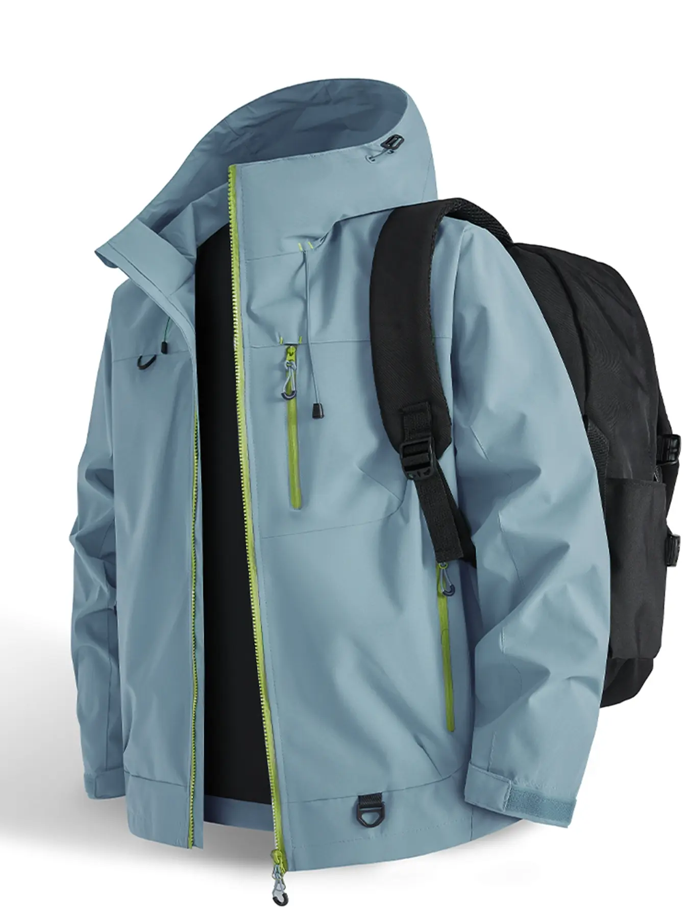 New Outdoor Hooded Couples' Mountain Climbing Jacket, Windproof Hiking Jacket, Lightweight Sports Jacket, Sporty Breathable Outerwear, Spring & Autumn Windproof Waterproof Breathable Jacket