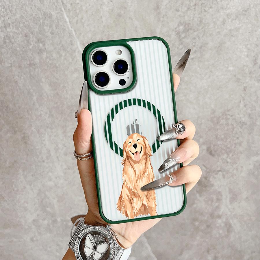 Dog Portrait Magnetic Snap Case for iPhone 17/16 Pro Max 15 Pro 14 13 12 Mini 11 XR XS Plus SE Shockproof Slim Protective Cover
