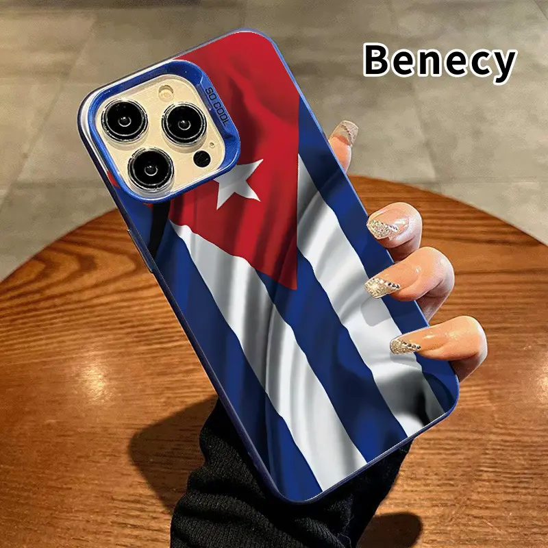 Cuba's Fluttering Flag Magnetic Phone Case for iPhone 15 16 14 Pro Max 13 12 11 XR XS Plus Shockproof Non Slip Military-Grade Protection Slim Cover Cellphone Protective