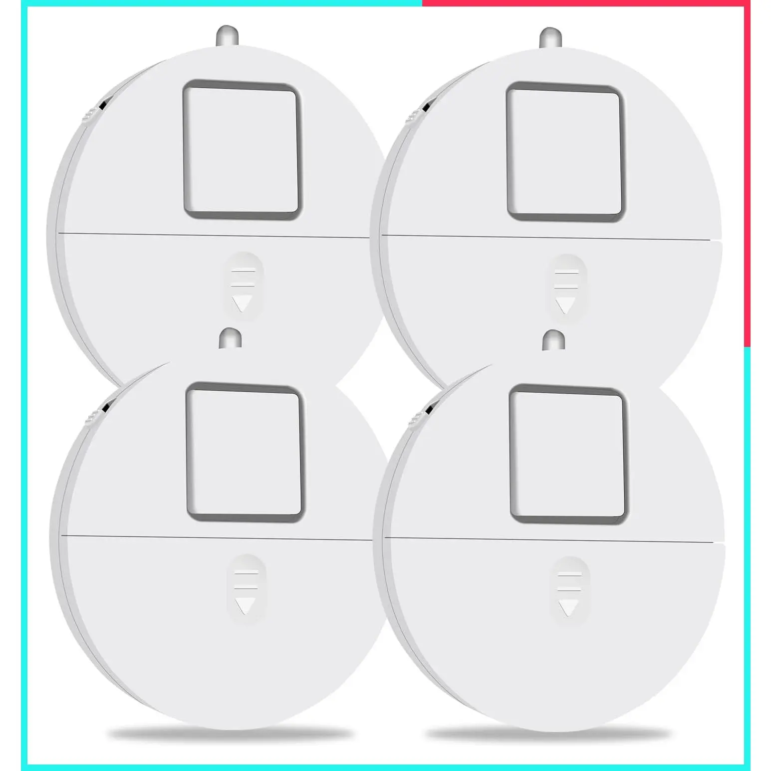 4-Pack Window Alarm System - Ultra-Loud 120dB Alarms with Advanced Vibration Sensors for Glass Break Detection - Low Battery LED Indicator