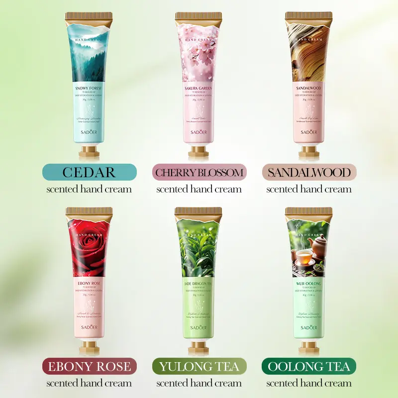 Moisturizing Scented Hand Cream 6 Pack with Plant Extracts, Long Lasting Fragrance, Perfect Gift for Women