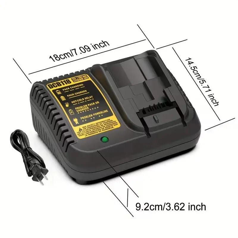 Rapid Lithium Charger 12V-20V For Dewalt DCB118 DCB115 DCB107 DCB105 DCB102 DCB205 DCB206 DCB208 DCB204