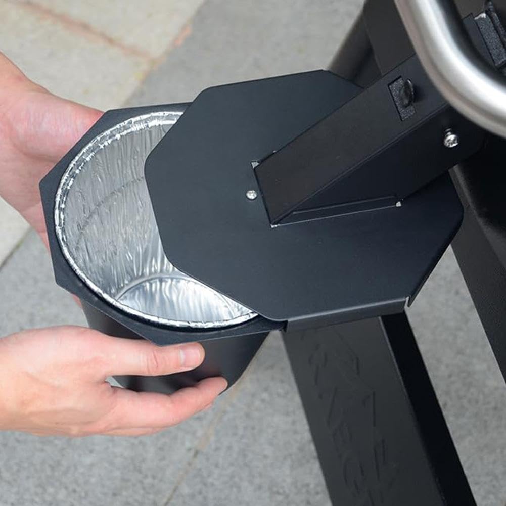 Grease Bucket for Pellet Grill, Drip Bucket with 2-Pack Disposable Foil Liners, Heavy-Duty Drip Pan with Heat-Resistant Coating, Grease Catcher with Leak-Proof Silicone Design for Outdoor Cooking (A) pocket  rocket  camping  stove