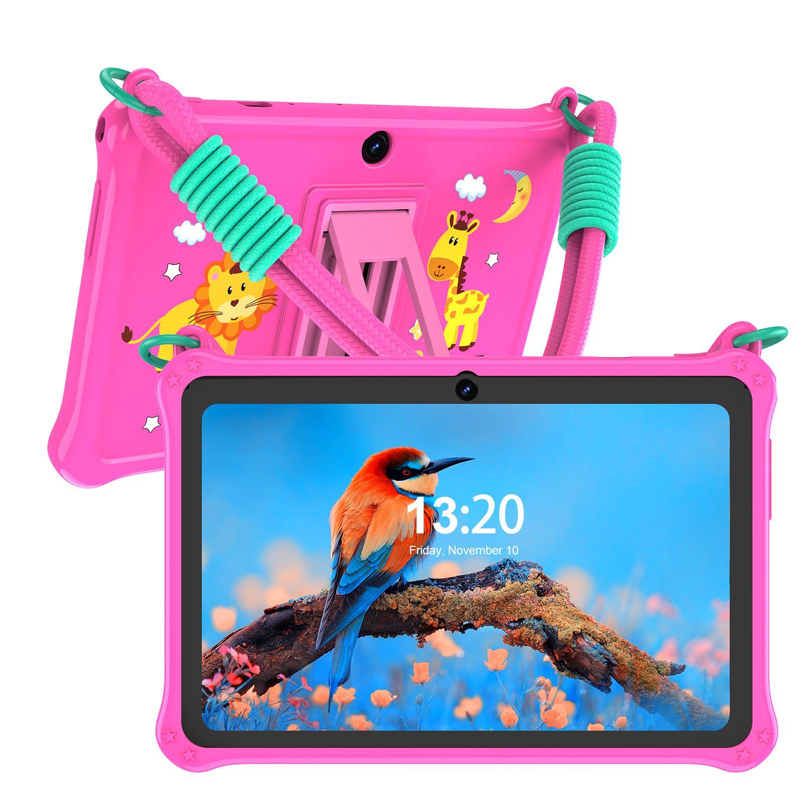 7 Inch Kids Tablet Android 13 Os, 4GB RAM 32GB Storage, Dual Camera, Silicone Case, Bluetooth-compatible & Wi-Fi Enabled, Student Tablets, for Children Learning