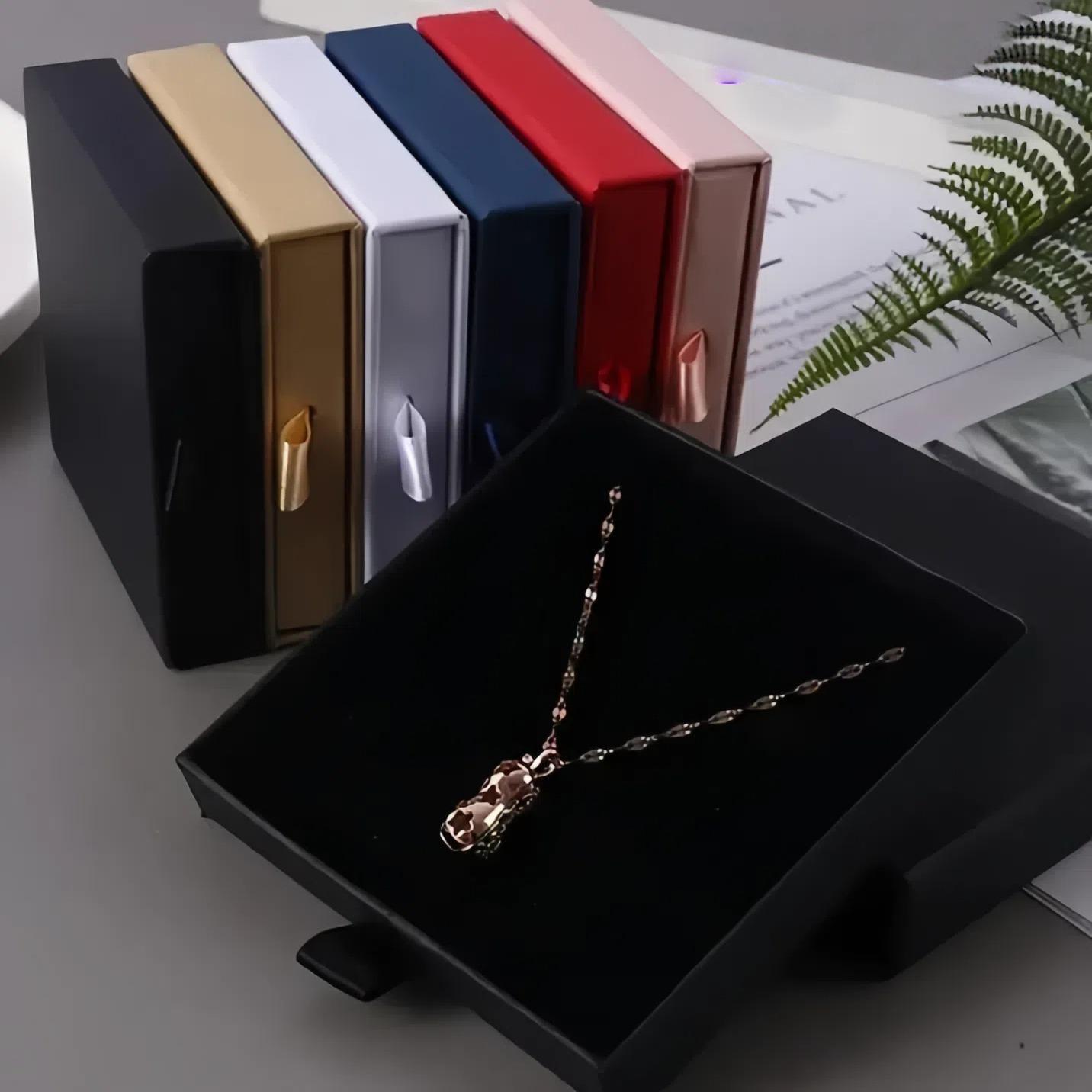 Elegant Jewelry Gift Boxes Set of 2, Accessories Box, Durable Thick Cardboard Storage Containers, Perfect for Rings Necklaces Bracelets Earrings Display, Drawer Packaging