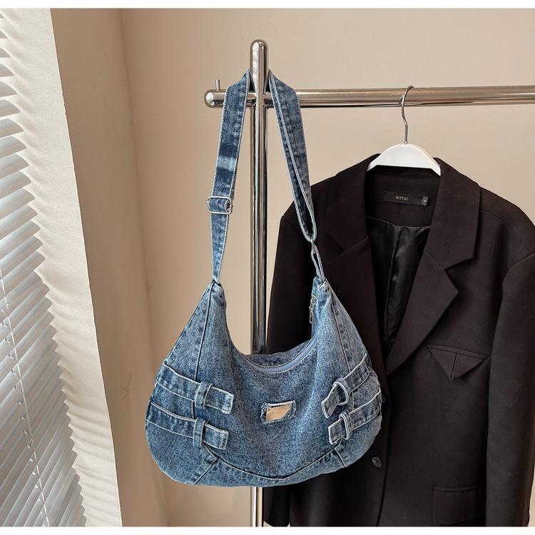 New Fashion Large Capacity Denim Crossbody Shoulder Bag for Women Casual Storage Bag Textured Casual and Versatile Coach Bag