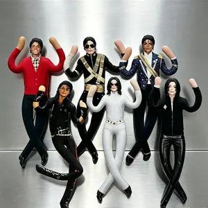 Michael Jackson Poseable Plush Doll Flexible Joint Stuffed Figure for Room Decor Fan Gift Cosplay Prop
