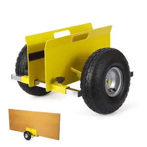600LBS Heavy Duty Panel Dolly Cart 25cm Pneumatic Wheels Adjustable Mover with Mark Protection Carbon Steel Structure for Transporting Drywall Door and Plasterboard