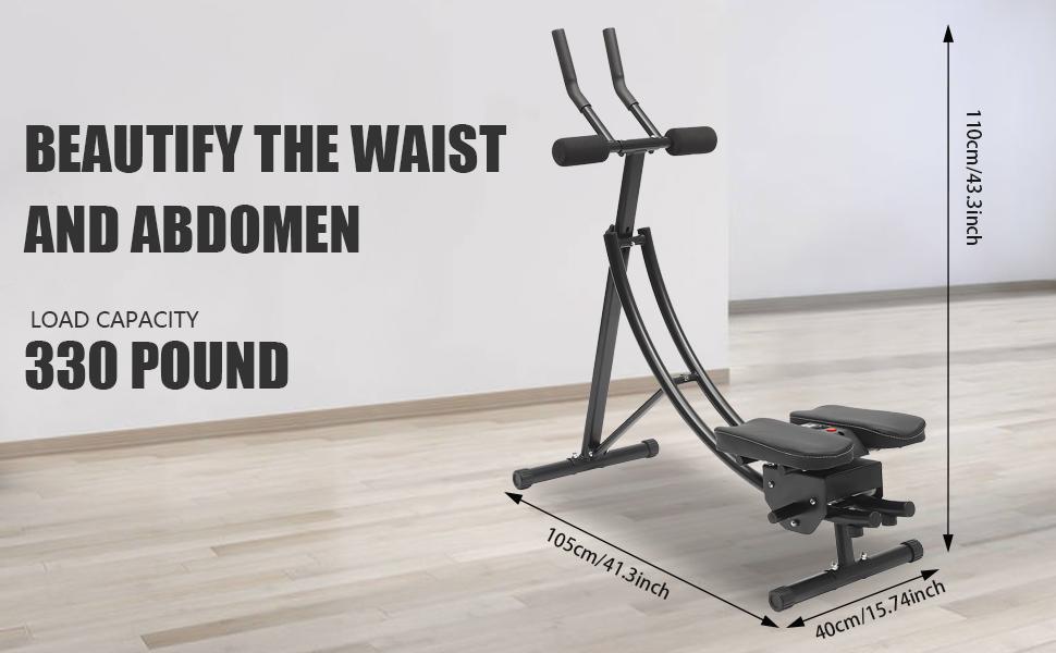 Abdominal Workout Equipment Adjustable Abdominal Machine with LED Display Monitor Foldable Fitness Gear, Abdominal Whole Body Workout Machine for Home, Companies, Gyms (Black) Pedal Exerciser