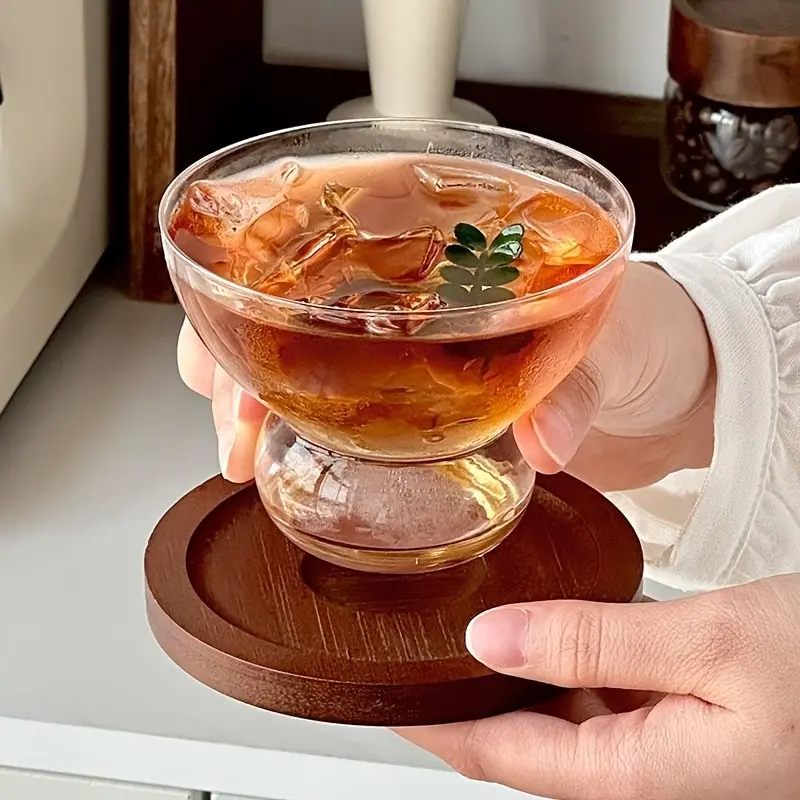 Transparent Crystal Cocktail Glasses Set of Four, Crystal Glassware, Hand Blown, Ideal for Martinis and Manhattans, Perfect for Home and Bar Use