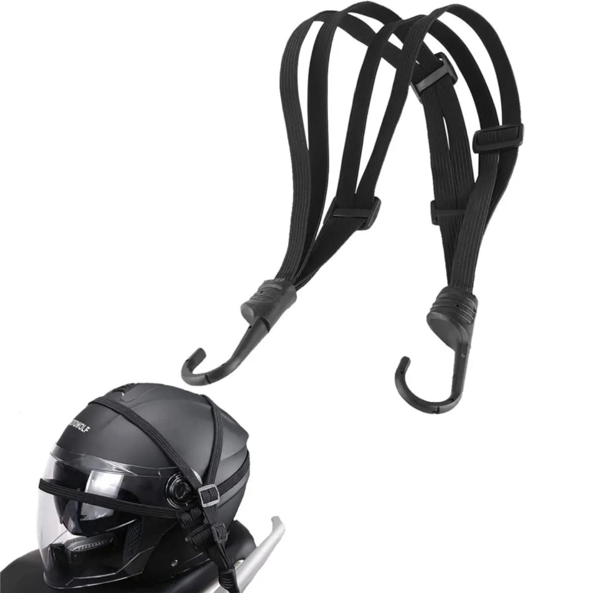 Motorcycle Helmet Lanyard, 59cm High Elastic Strap, Bike Rear Seat Tie Rope, Cargo Binding Belt, Essential Riding Gear, No Drop Design