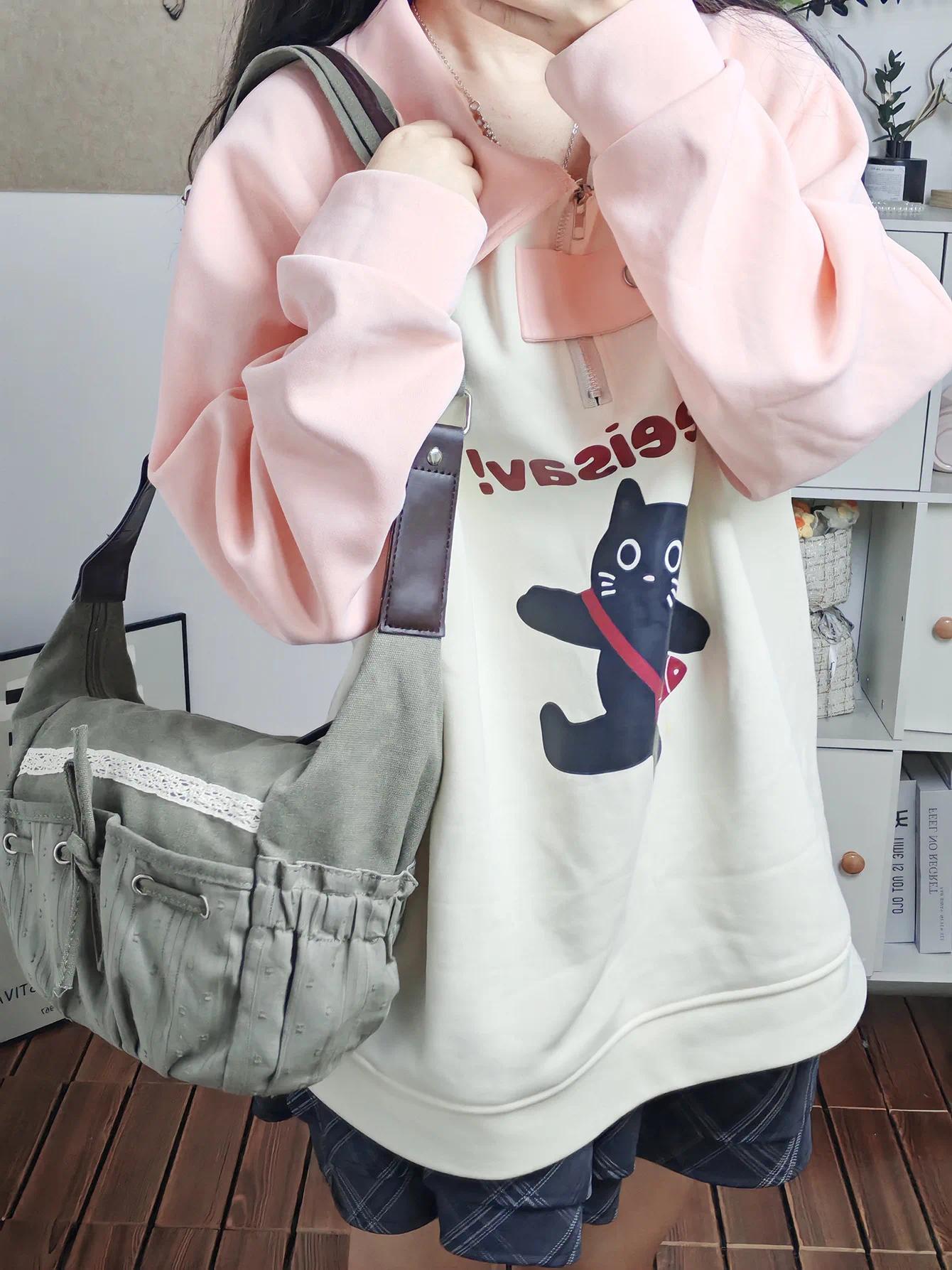 2025 New Designer Women Casual Shoulder Bag Y2K Aesthetic Streetwear Drawstring Handbag Vinage Crossbody Bag Denim Bag