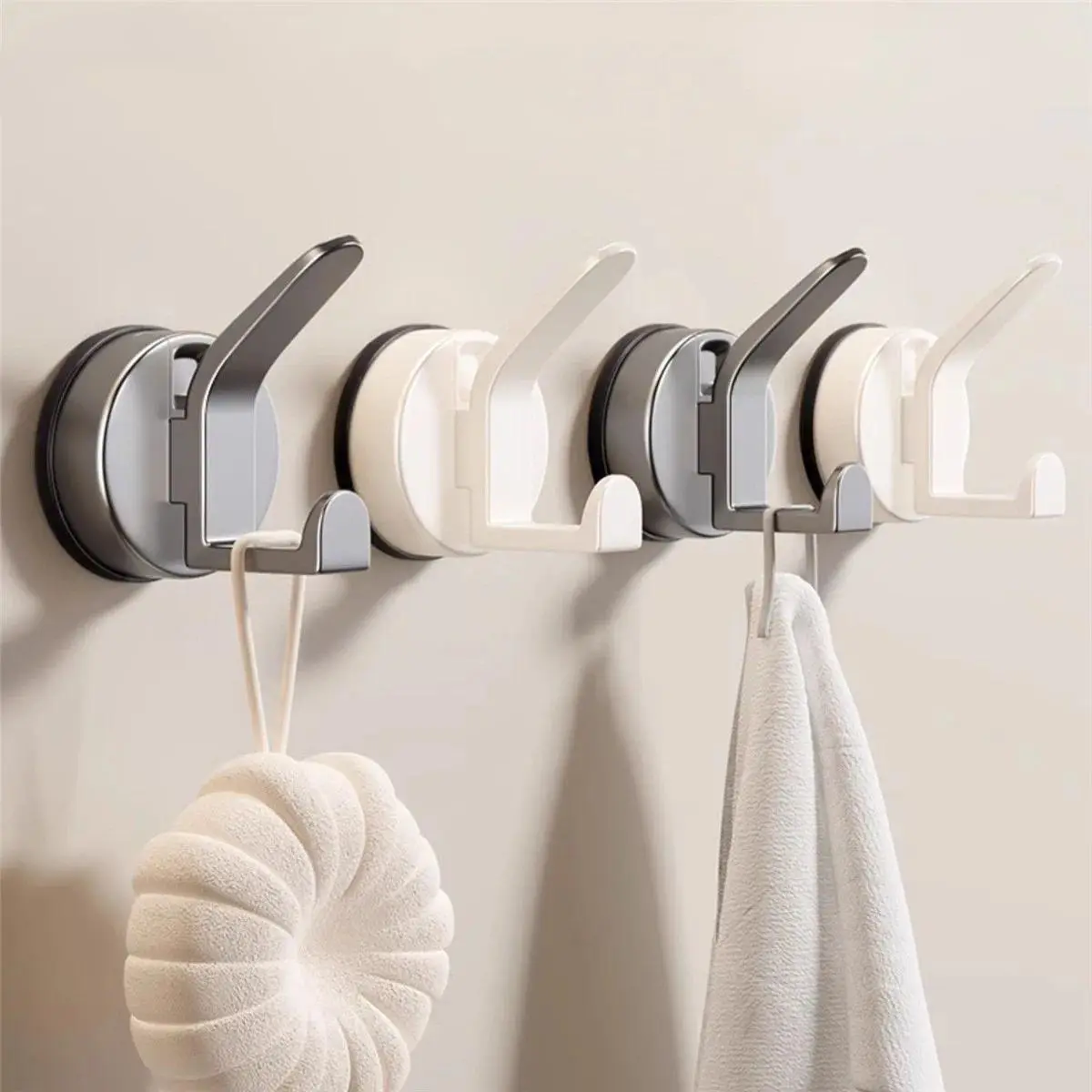 ABS Suction Cup Hook Reusable Vacuum Suction Waterproof Wall Hooks Punch-free Kitchen Bathroom Towel Robe Clothes Hanger Hook