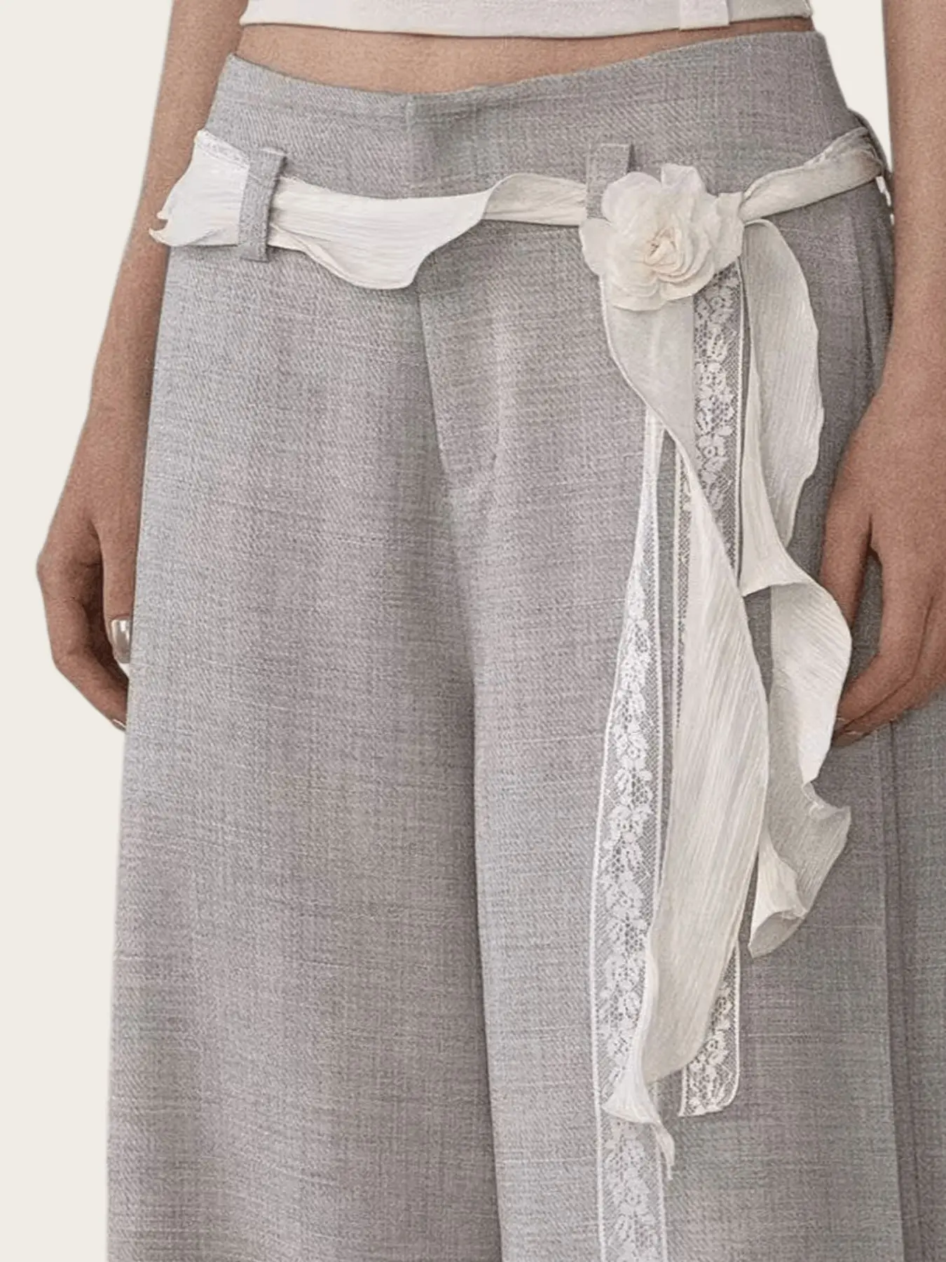 Elegant Floral Pattern Decorative Belt, Unique Design Lace Double Layer Ribbon Waist Sash, Stylish Accessory for Women, Fashionable and Comfortable