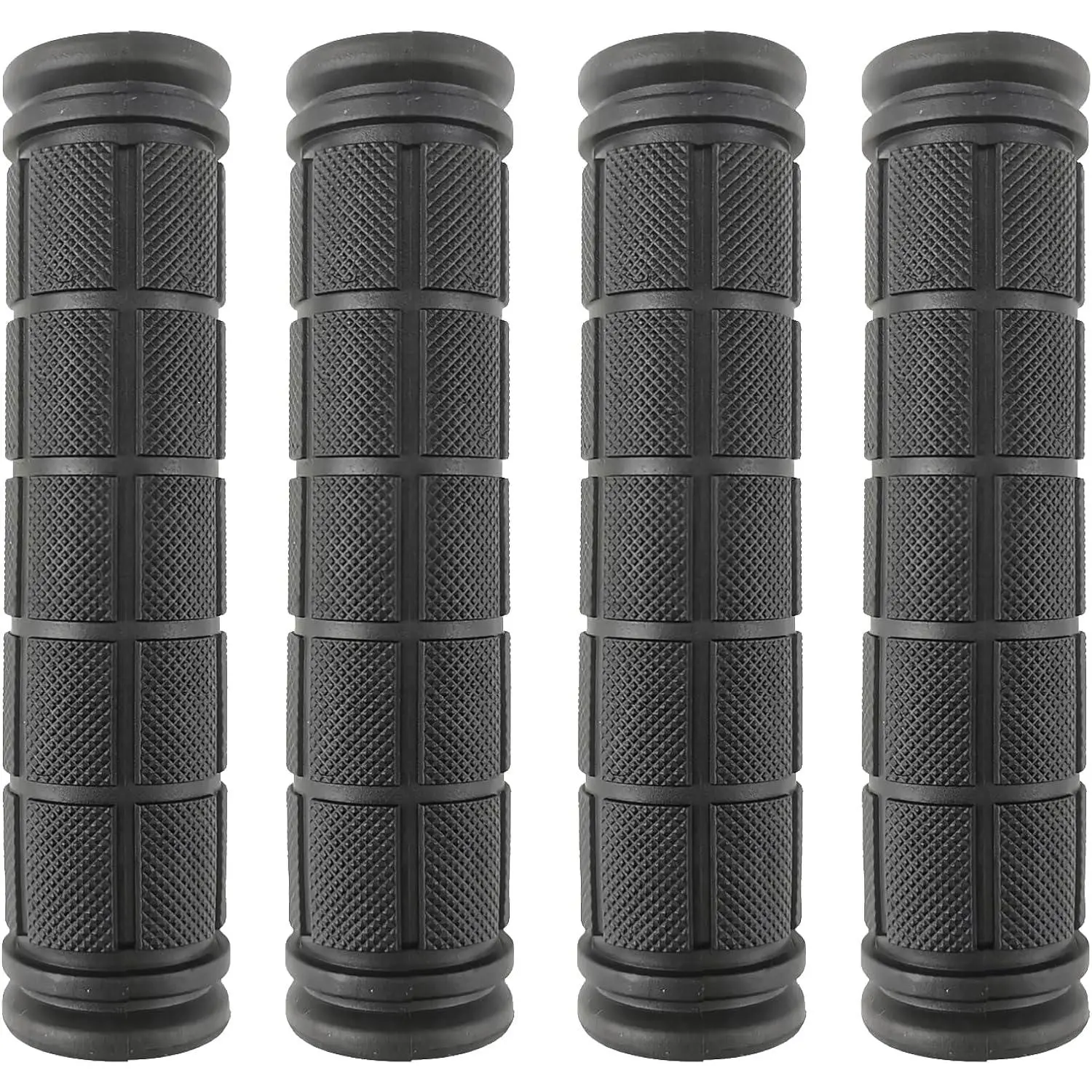 2-Pair Rubber Bicycle Handlebar Grips, 120mm Mushroom Grips - Comfortable for BMX, Road Mountain Bikes, Easy to Install