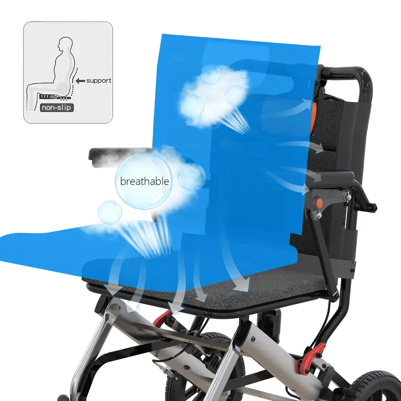 LiteRide wheelchair breathable cushioned seat and backrest