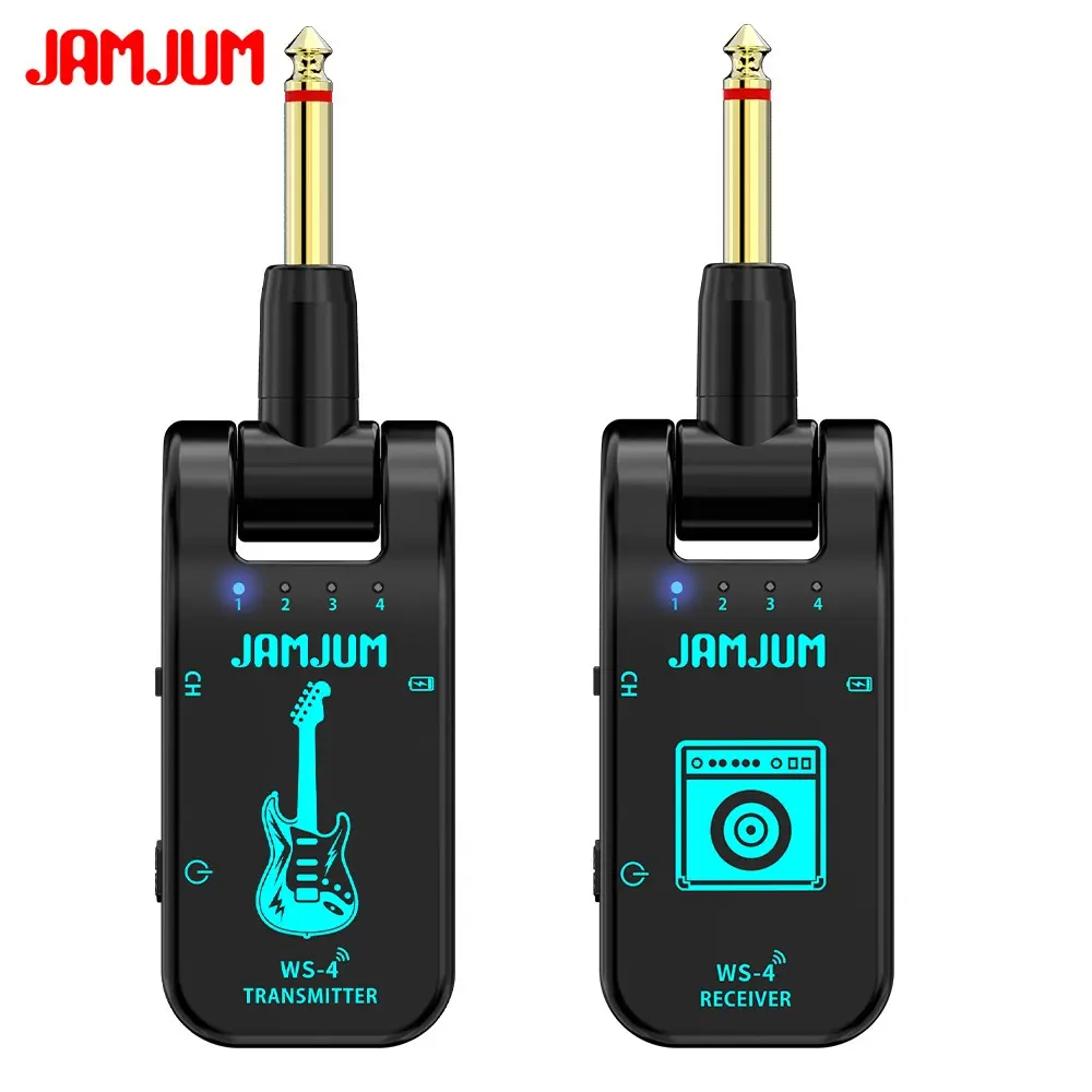 JAMJUM Wireless Guitar System 2.4g Transmitter Receiver Electric Acoustic Instrument Accessory for Guitars Basses
