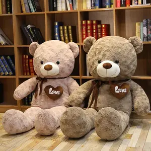 60-180CM Giant Tie Teddy Bear Doll Plush Soft Toys With Zipper Only Cover Shell Skin Xmas Gift Valentine's Day