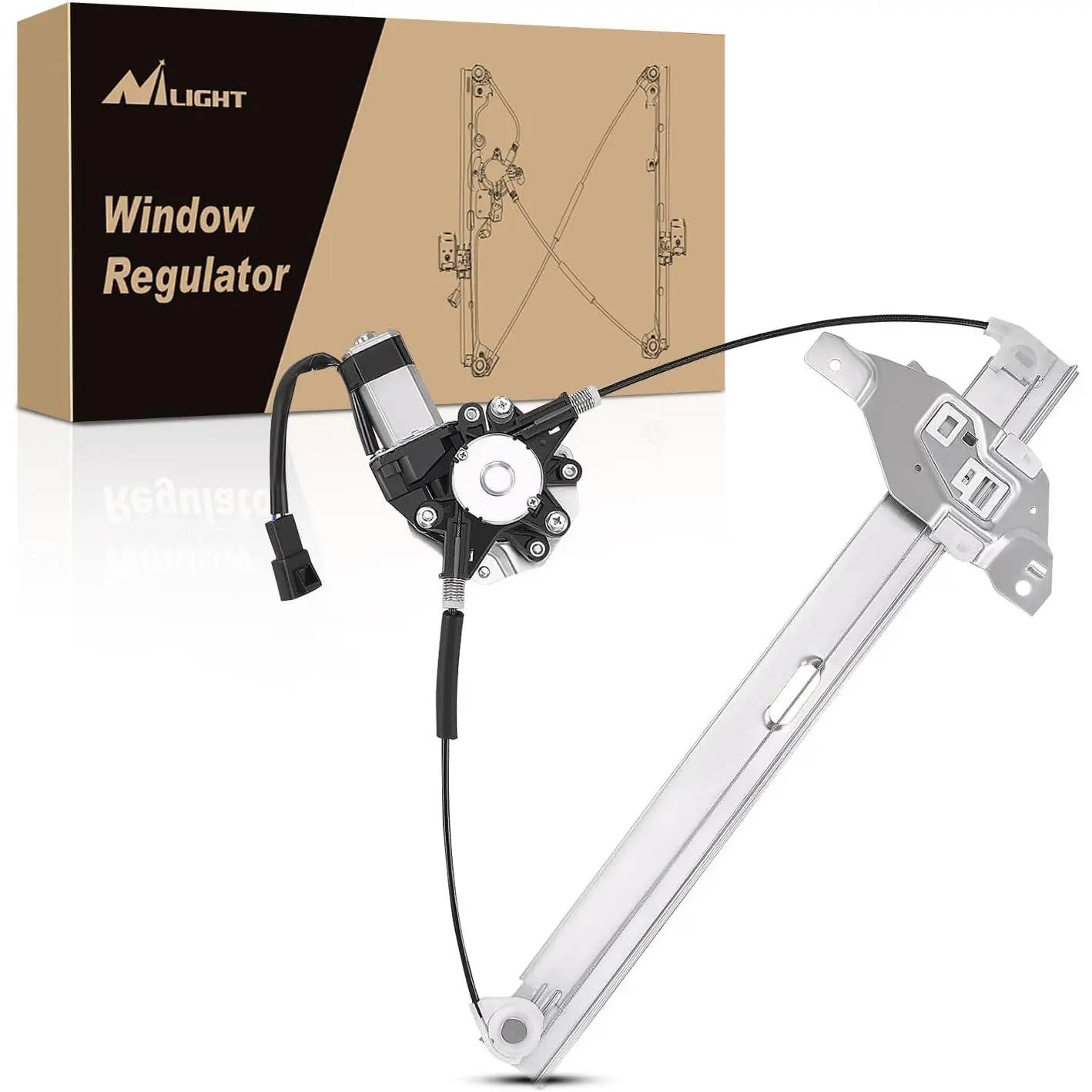 Nilight Stainless Steel Sturdy Power Window Regulator-Motor, Corrosion Resistant Durable Low Noise, Compatible with 2006-2013 Chevrolet Impala/2014-2016 Impala Limited, Front Driver Side 748-172, Automotive Window Repair Accessory, Original, Precise Hole,