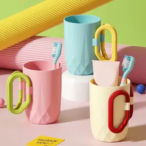 Cute Solid Color Ceramic Toothbrush Cup, Nordic Minimalist Bathroom Tumbler for Home Dorm Kids