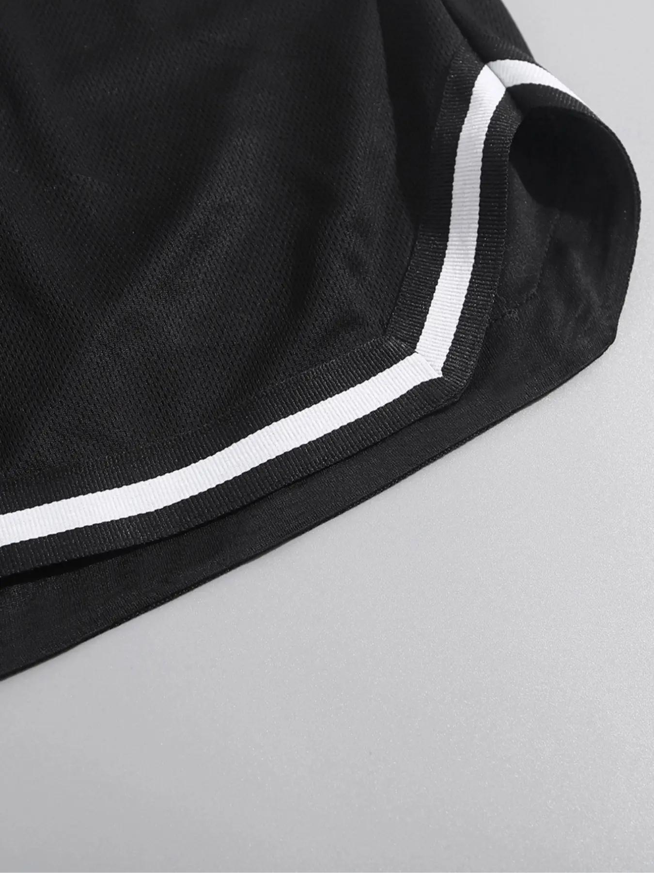 Two-Piece Set Men's Letter Print Short Sleeve T-shirt & Track Shorts Set, Regular Fit Casual Round Neck Tee & Shorts, Men's Summer Sports Clothes