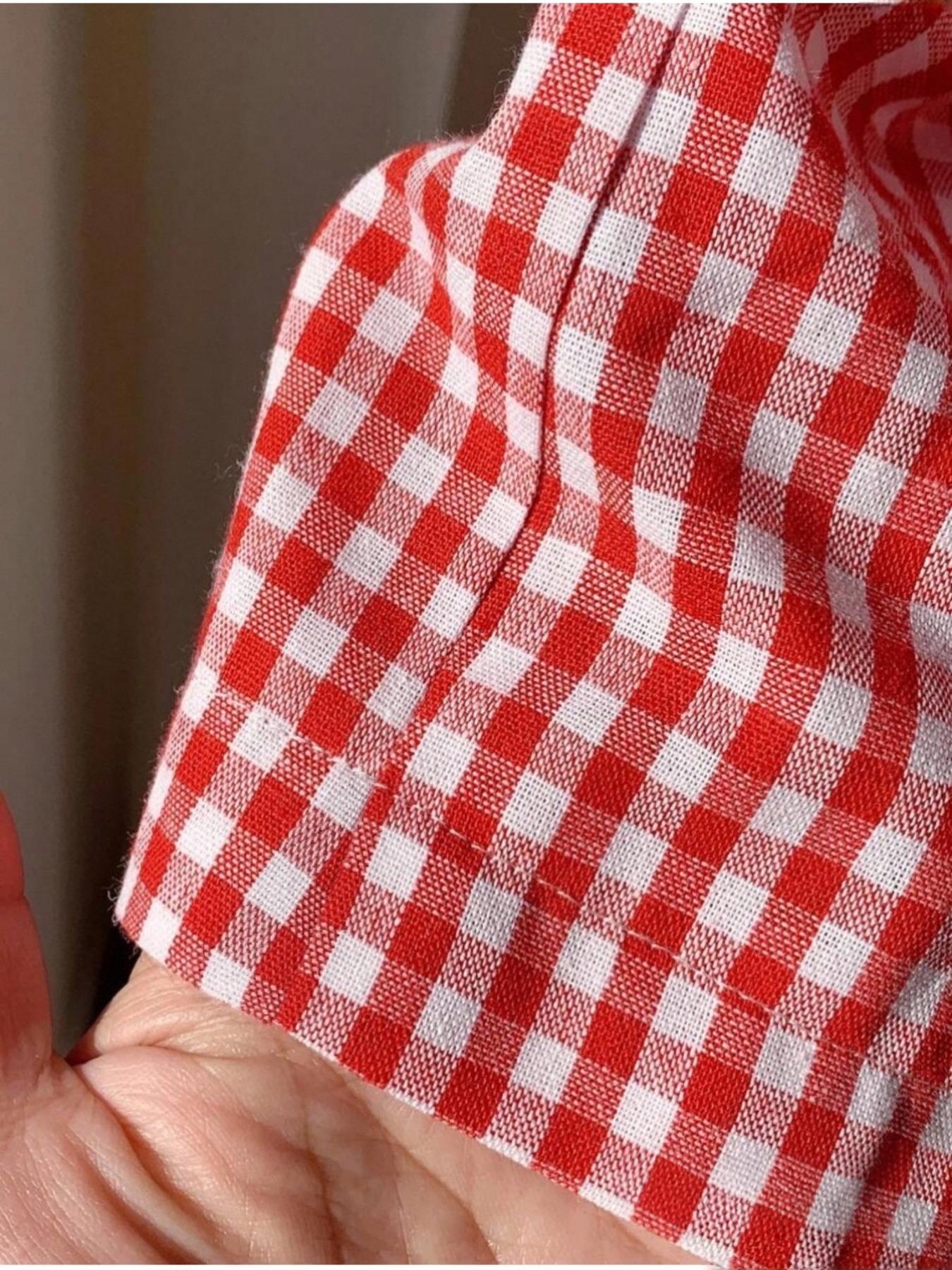 Comfortable Fit Elastic-Waist Gingham Shorts for Everyday Wear, Suitable for Spring and Summer Comfortable Fit Elastic-Waist Gingham Shorts for Everyday Wear, Suitable for Spring and Summer